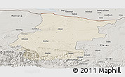 Shaded Relief Panoramic Map of Vraca, semi-desaturated