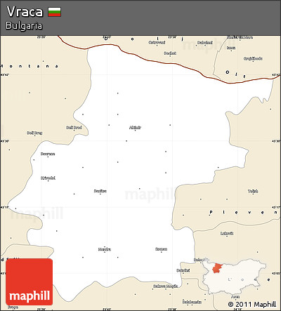 Classic Style Simple Map of Vraca