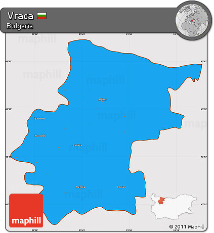 Political Simple Map of Vraca, cropped outside