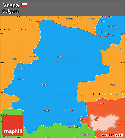 Political Simple Map of Vraca