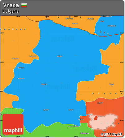 Political Simple Map of Vraca