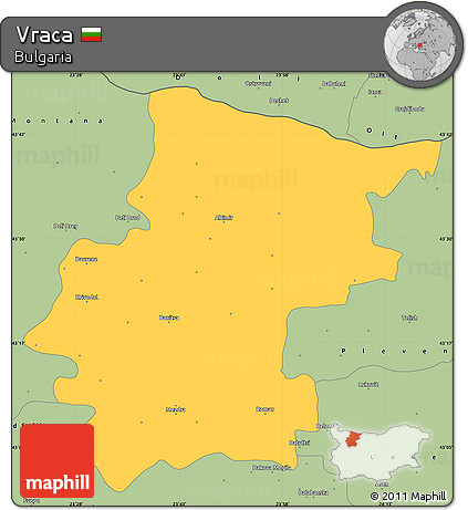 Savanna Style Simple Map of Vraca