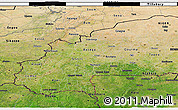 Satellite 3D Map of Burkina Faso, darken, semi-desaturated, land only