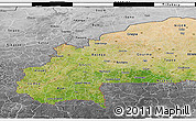 Satellite 3D Map of Burkina Faso, desaturated, land only