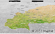 Satellite 3D Map of Burkina Faso, lighten, desaturated