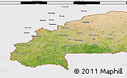 Satellite 3D Map of Burkina Faso, single color outside