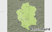 Physical 3D Map of Bam, darken, semi-desaturated