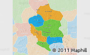 Political 3D Map of Bam, lighten