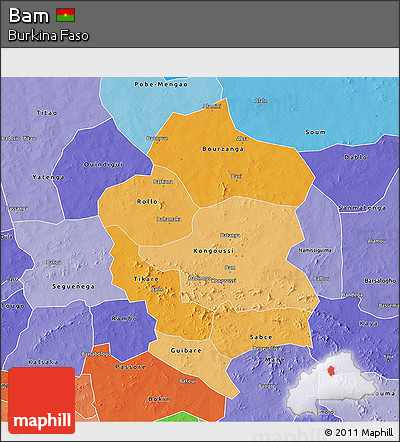 Political Shades 3D Map of Bam