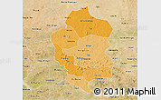 Political Shades 3D Map of Bam, satellite outside