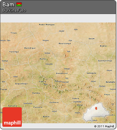 Satellite 3D Map of Bam