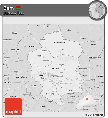 Silver Style 3D Map of Bam