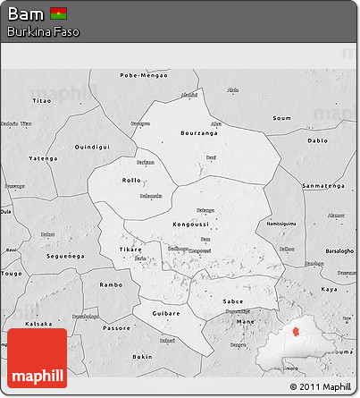 Silver Style 3D Map of Bam