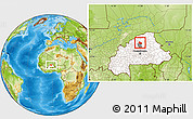 Physical Location Map of Bourzanga, highlighted country, highlighted parent region