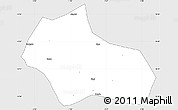Silver Style Simple Map of Bourzanga, single color outside