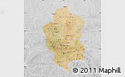 Satellite Map of Bam, lighten, desaturated