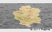 Satellite Panoramic Map of Bam, darken, desaturated