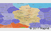 Satellite Panoramic Map of Bam, political shades outside