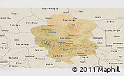 Satellite Panoramic Map of Bam, shaded relief outside