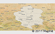 Shaded Relief Panoramic Map of Bam, satellite outside