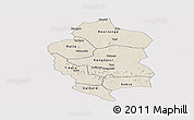 Shaded Relief Panoramic Map of Bam, single color outside