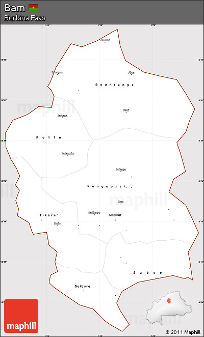 Classic Style Simple Map of Bam, cropped outside