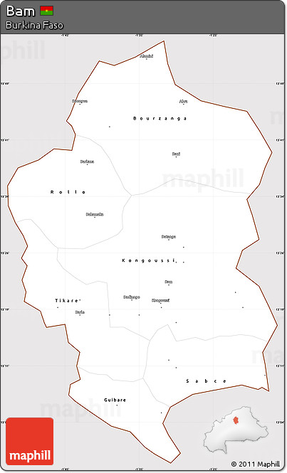 Classic Style Simple Map of Bam, cropped outside
