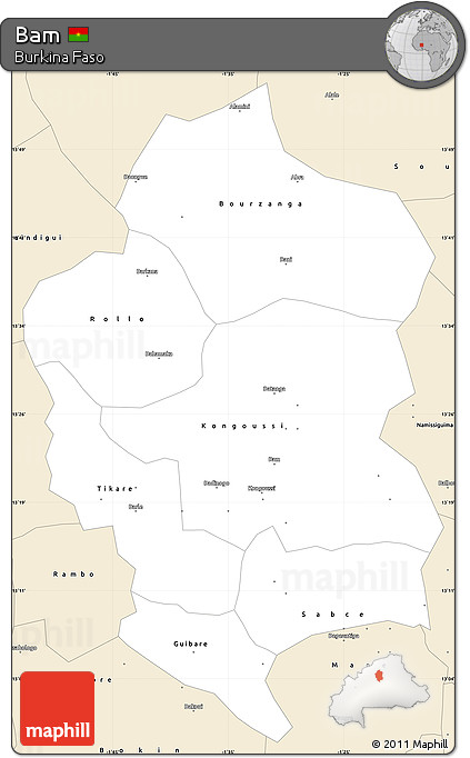 Classic Style Simple Map of Bam