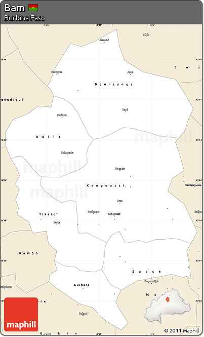 Classic Style Simple Map of Bam