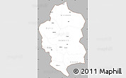 Gray Simple Map of Bam, cropped outside