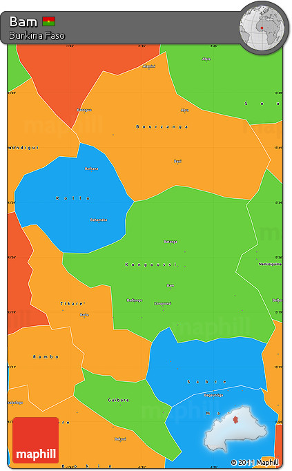 Political Simple Map of Bam