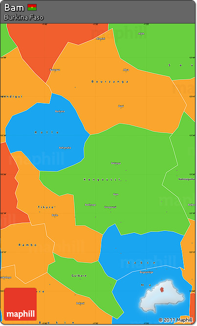 Political Simple Map of Bam