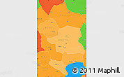 Political Shades Simple Map of Bam, political outside