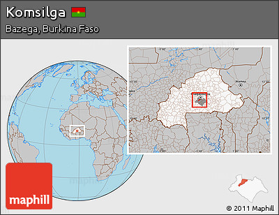 Gray Location Map of Komsilga, highlighted country, highlighted parent region