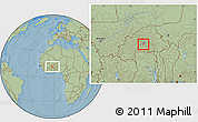 Savanna Style Location Map of Komsilga, within the entire country, hill shading