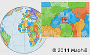 Political Location Map of Bazega