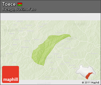 Physical 3D Map of Toece, lighten