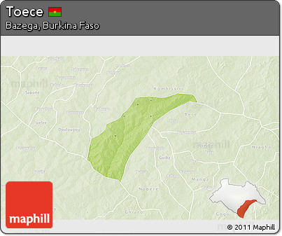 Physical 3D Map of Toece, lighten