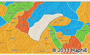 Shaded Relief 3D Map of Toece, political outside