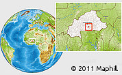 Physical Location Map of Toece, highlighted country