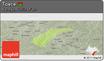 Physical Panoramic Map of Toece, semi-desaturated