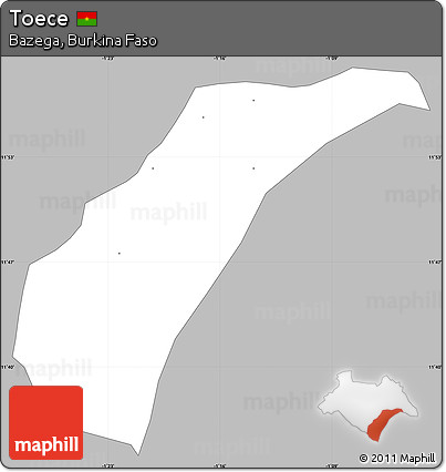 Gray Simple Map of Toece, single color outside