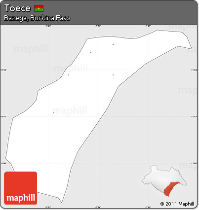 Silver Style Simple Map of Toece, single color outside