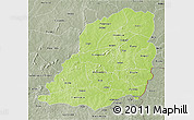 Physical 3D Map of Bougouriba, semi-desaturated