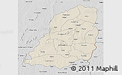 Shaded Relief 3D Map of Bougouriba, desaturated