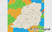Shaded Relief 3D Map of Bougouriba, political outside