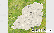 Shaded Relief 3D Map of Bougouriba, satellite outside