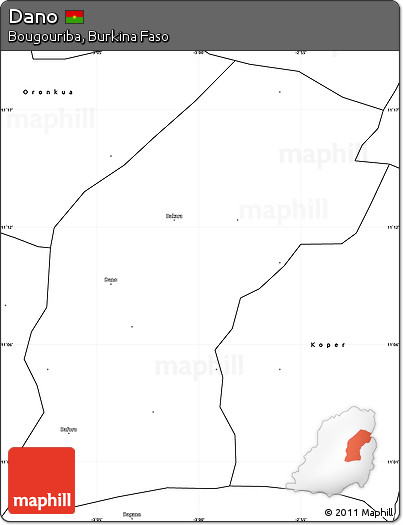 Blank Simple Map of Dano