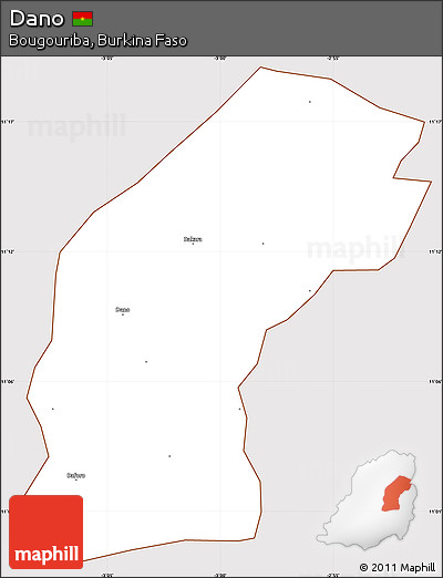 Classic Style Simple Map of Dano, cropped outside