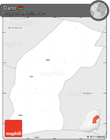 Silver Style Simple Map of Dano